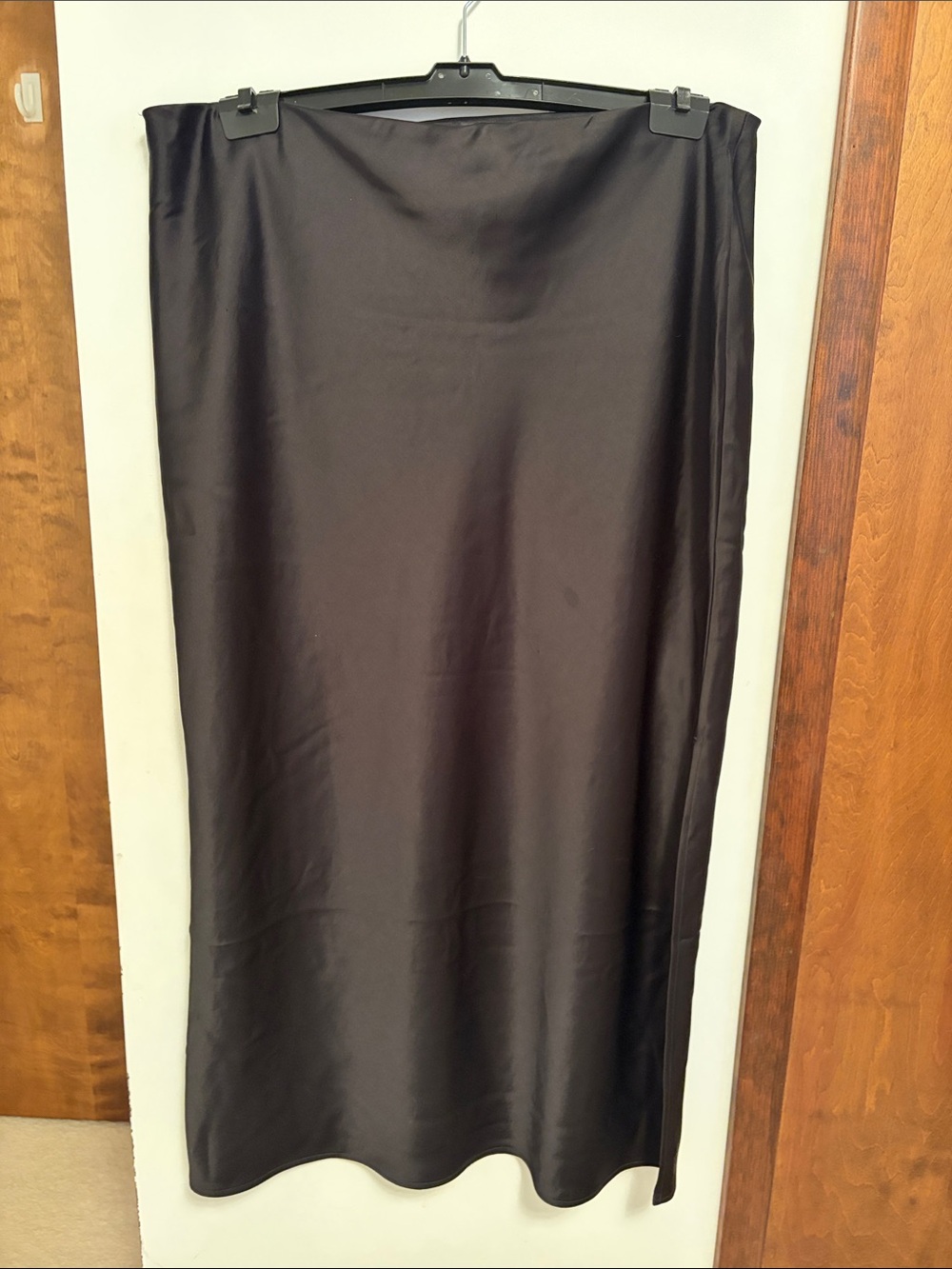 Express Black Satin Maxi Skirt